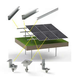 Carbon steel solar ground mounting system
